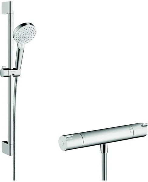 Hansgrohe Crometta Vario Duschset med Ecostat 1001 CL Termostat, Vit/Krom