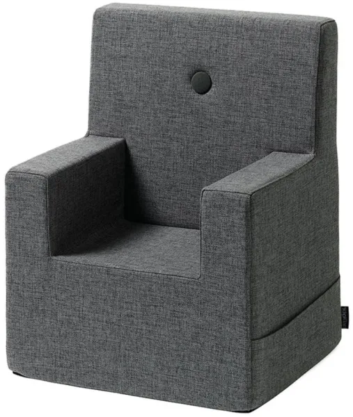 Barnstol XL - mörkgrå/svartgrå knapp