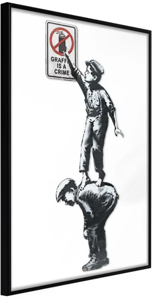 ARTGEIST Affisch med ram - Banksy: Graffiti Is a Crime Svart 30x45