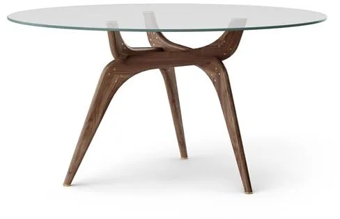 Brdr. Krüger TRIIIO Matbord Ø135 Valnöt Oljad/Klart Glas